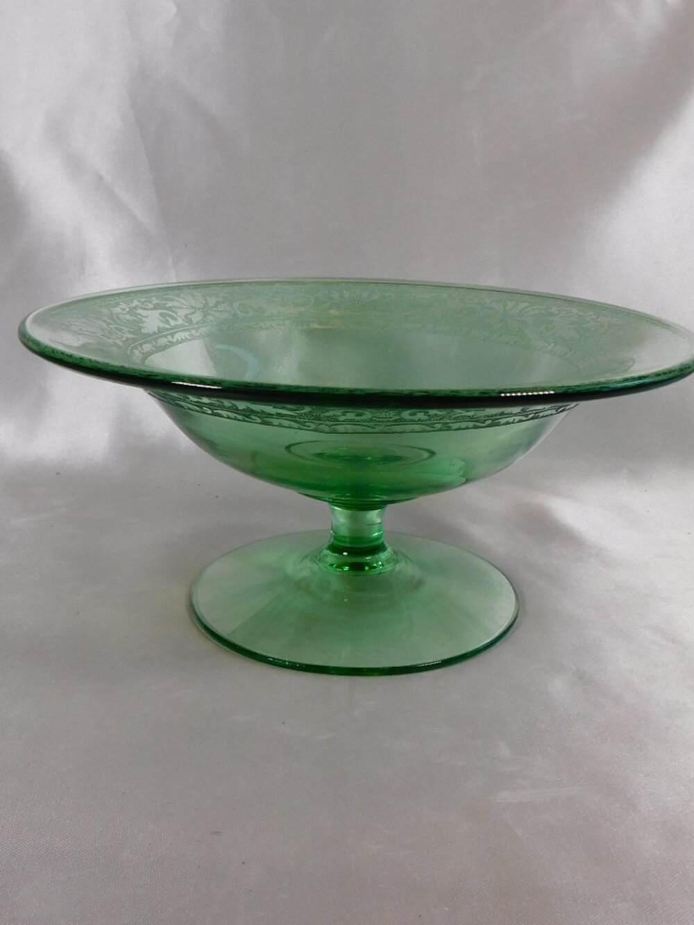 Green Glass Compote # 22177